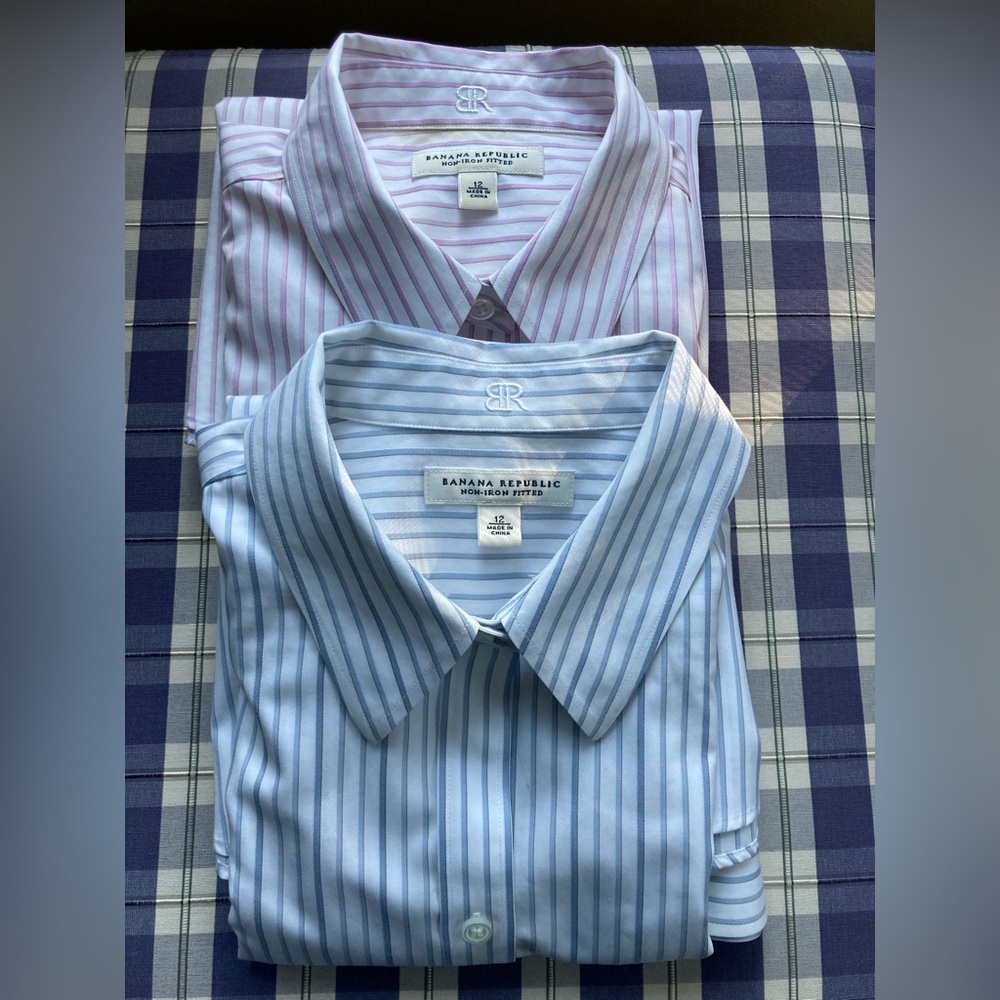 Two Banana Republic button-down blouses, size 12